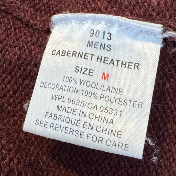 Woolrich Men's Wool Burgundy Quarter Zip-Up Sweater M - Picture 7 of 7